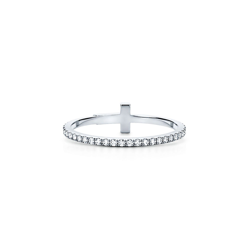 18K Tiffany Diamond Wire  Ring