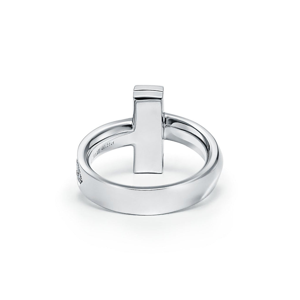 18K Tiffany Narrow Pave Ring
