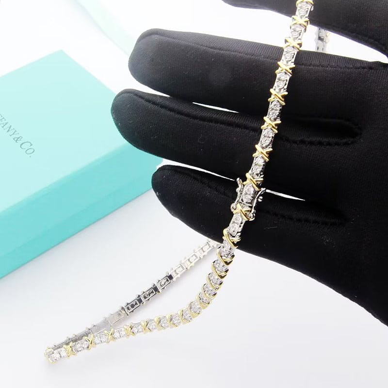 18K Tiffany Schlumberger Eighteen Stone Choker Necklace