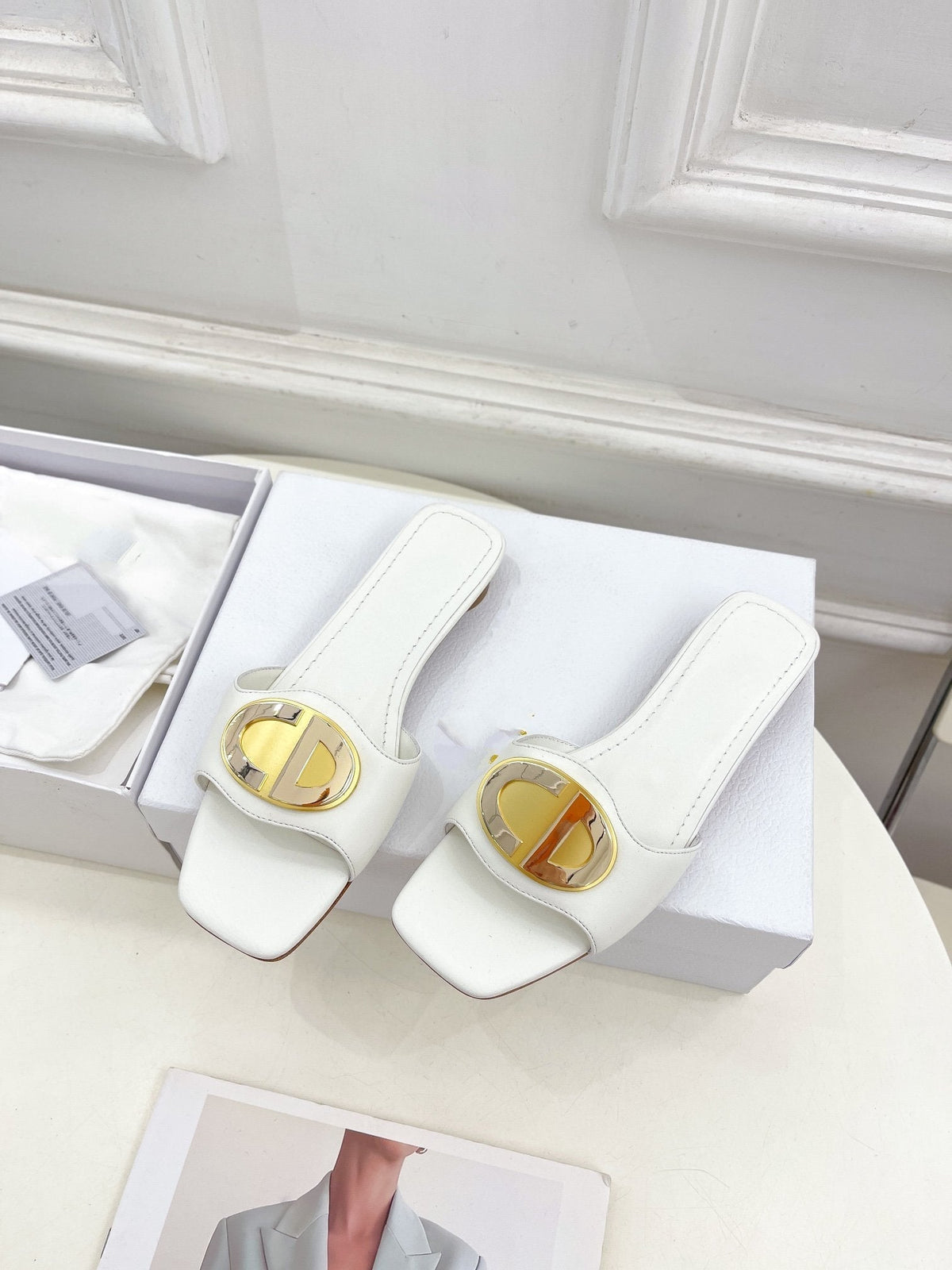 DIOR CD FOREVER HEELED 1.5CM WHITE