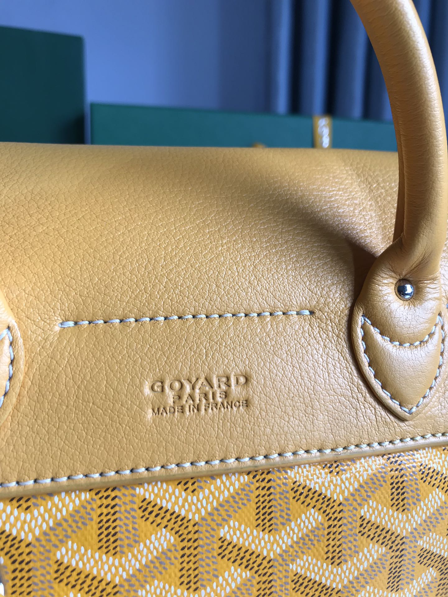 ALPIN MINI BACKPACK 21 IN YELLOW LAMBSKIN AND GOYARDINE CANVAS