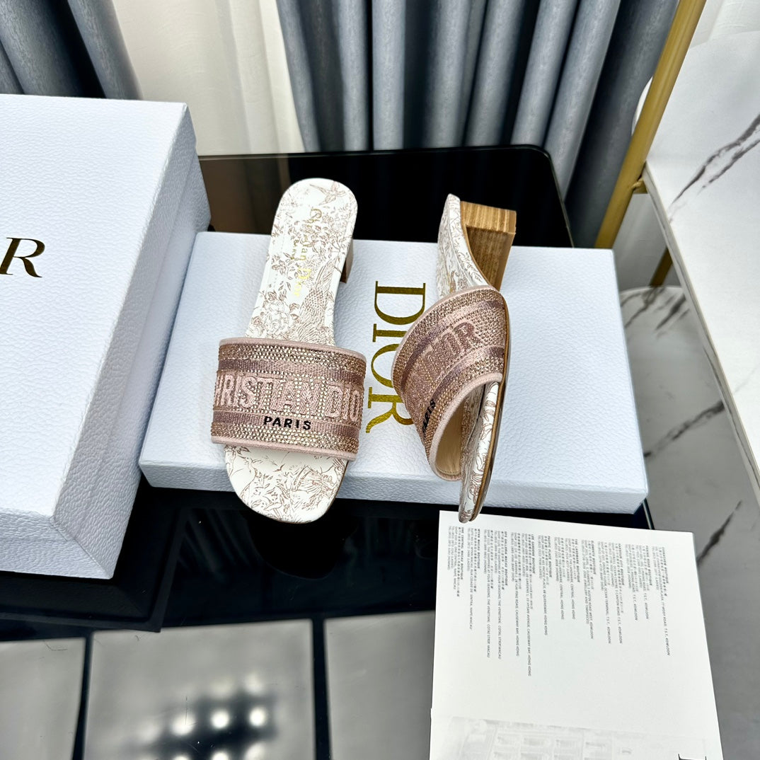 DIOR CD Mule Dway Heeled Slide 45mm Style 84