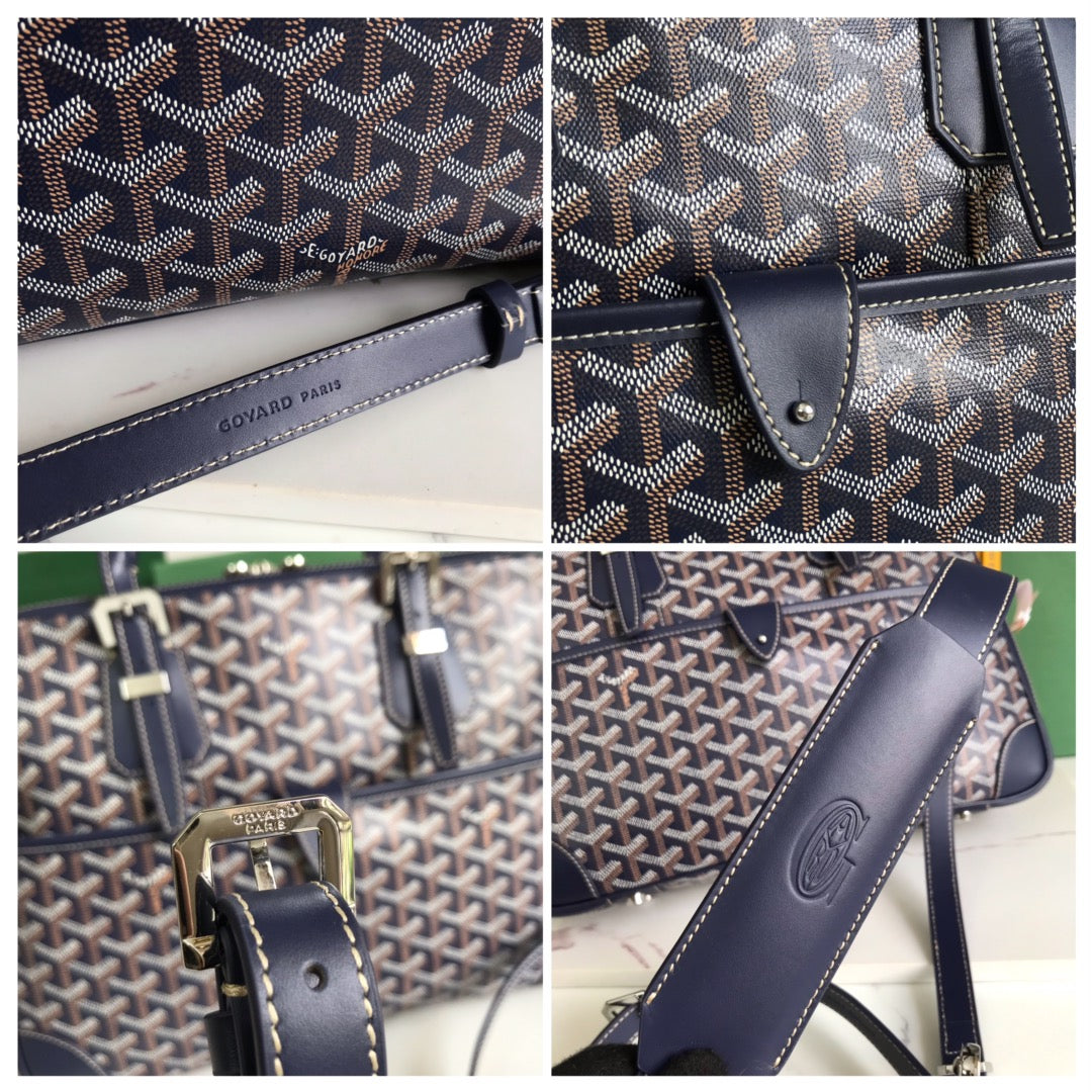 AMBASSADE DOCUMENT CASE 35 IN NAVY BLUE GOYARDINE CANVAS