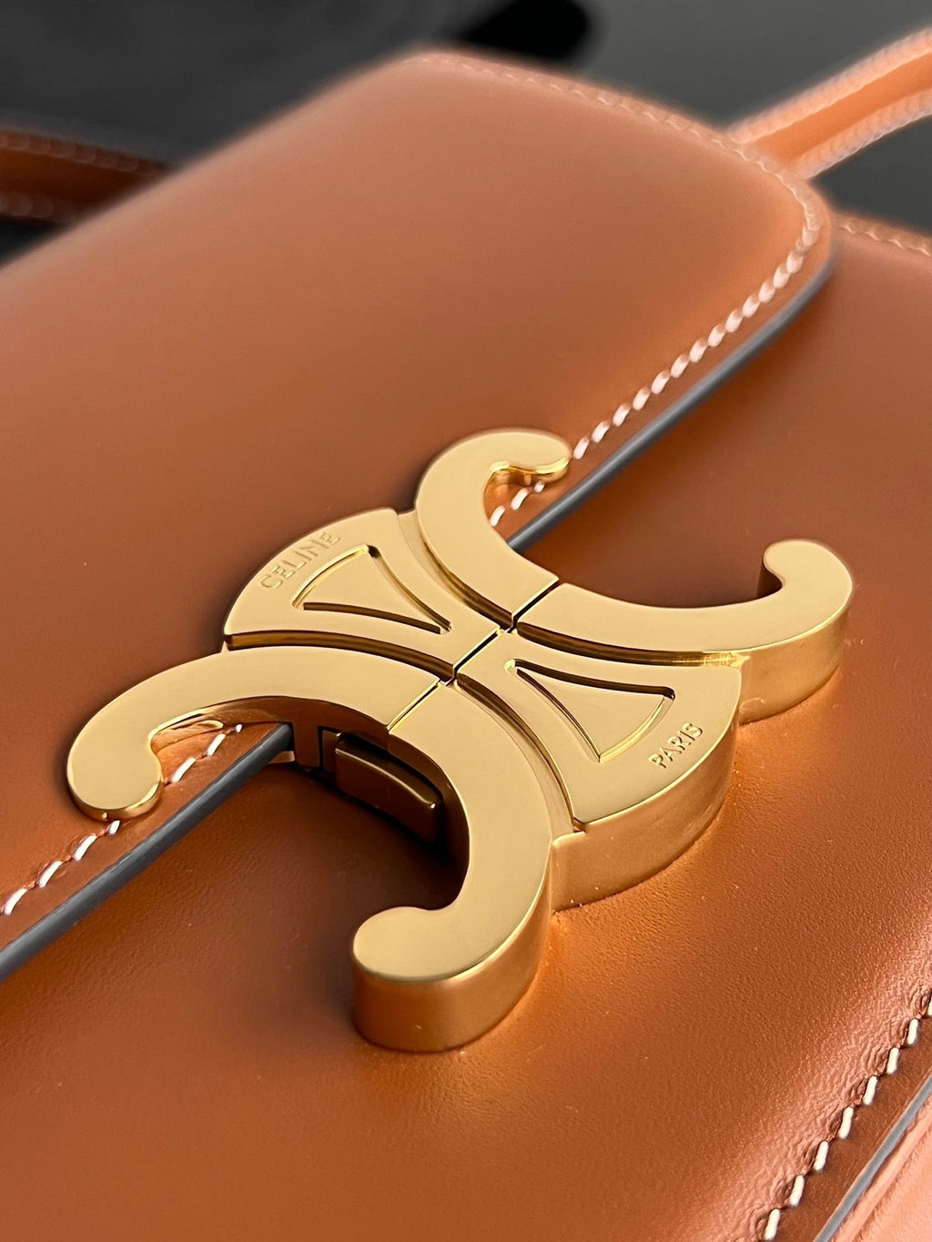 CELINE TRIOMPHE TEEN 18 CINNAMON BROWN COWHIDE