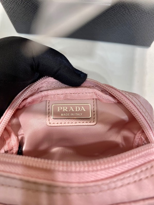 PRADA CLUTCH 12 IN LIGHT PINK RE-NYLON
