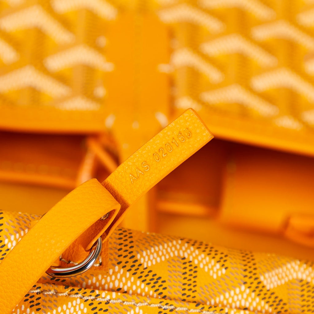 ANJOU MINI BAG 20 IN YELLOW GOYARDINE CANVAS AND CALFSKIN