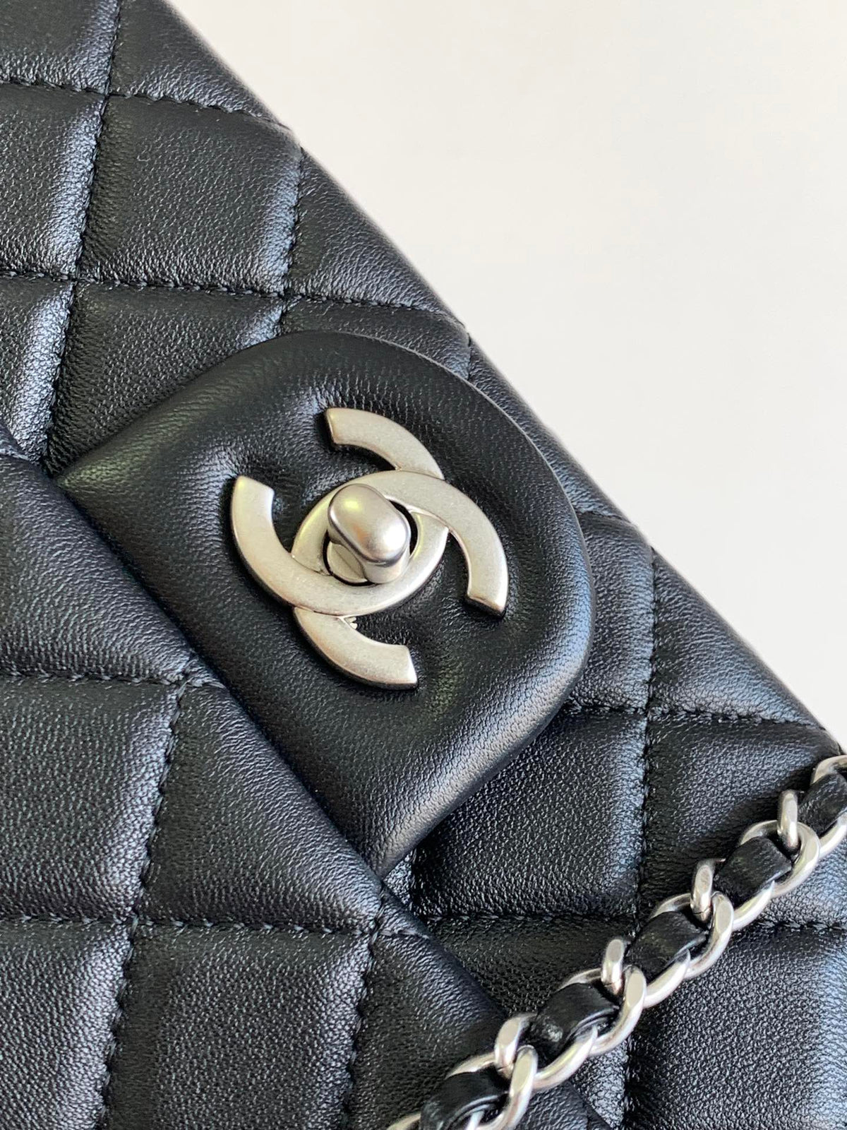 CHANEL SMALL 20 FLAP BAG IN BLACK CALFSKIN