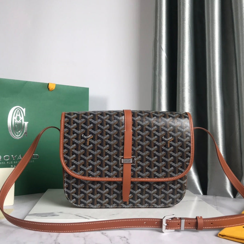 BELVEDERE MM BAG 28CM BLACK AND TAN CANVAS