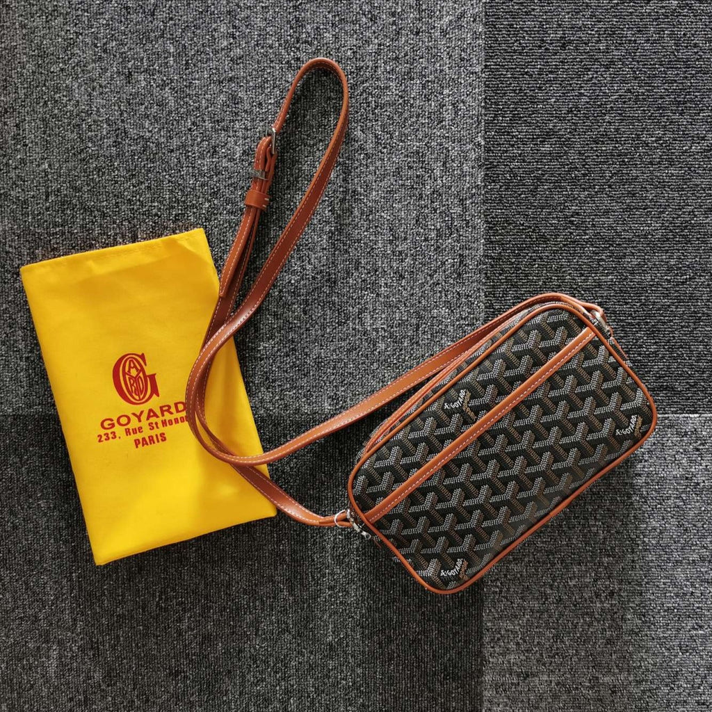 CAP-VERT PM BAG 23X8X14CM BLACK AND TAN CANVAS